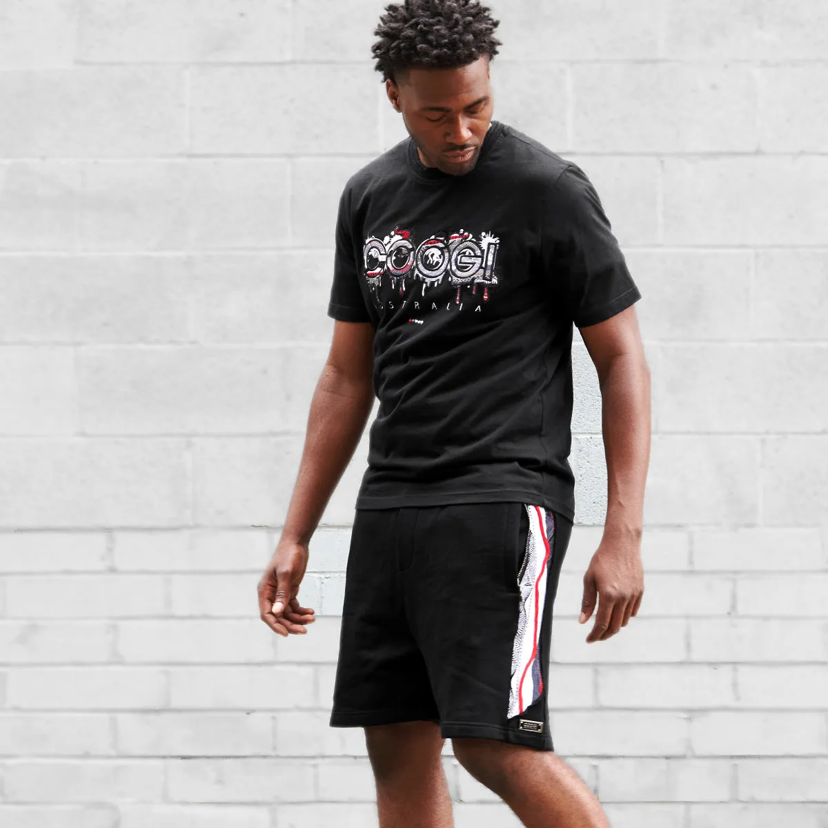 COOGI Sweater-Striped Shorts - Black