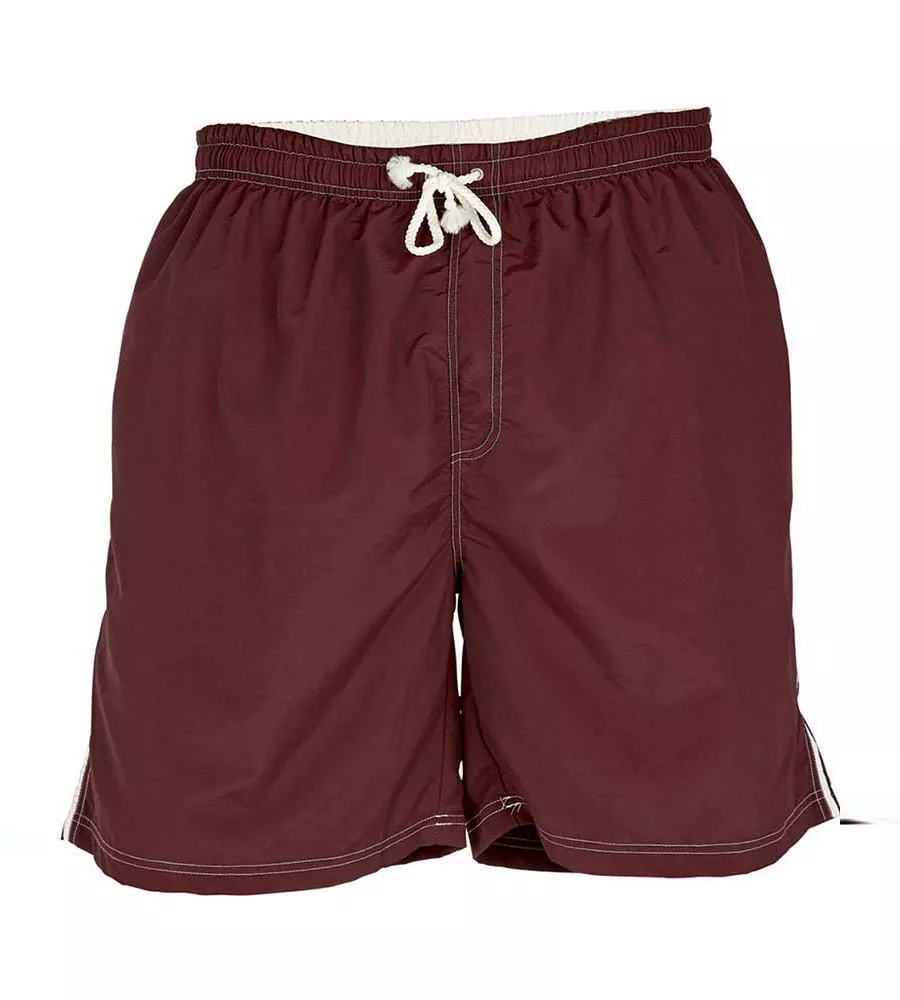 D555 Big Mens Burgundy Full Length Swim Short (YARROW BURGUNDY)