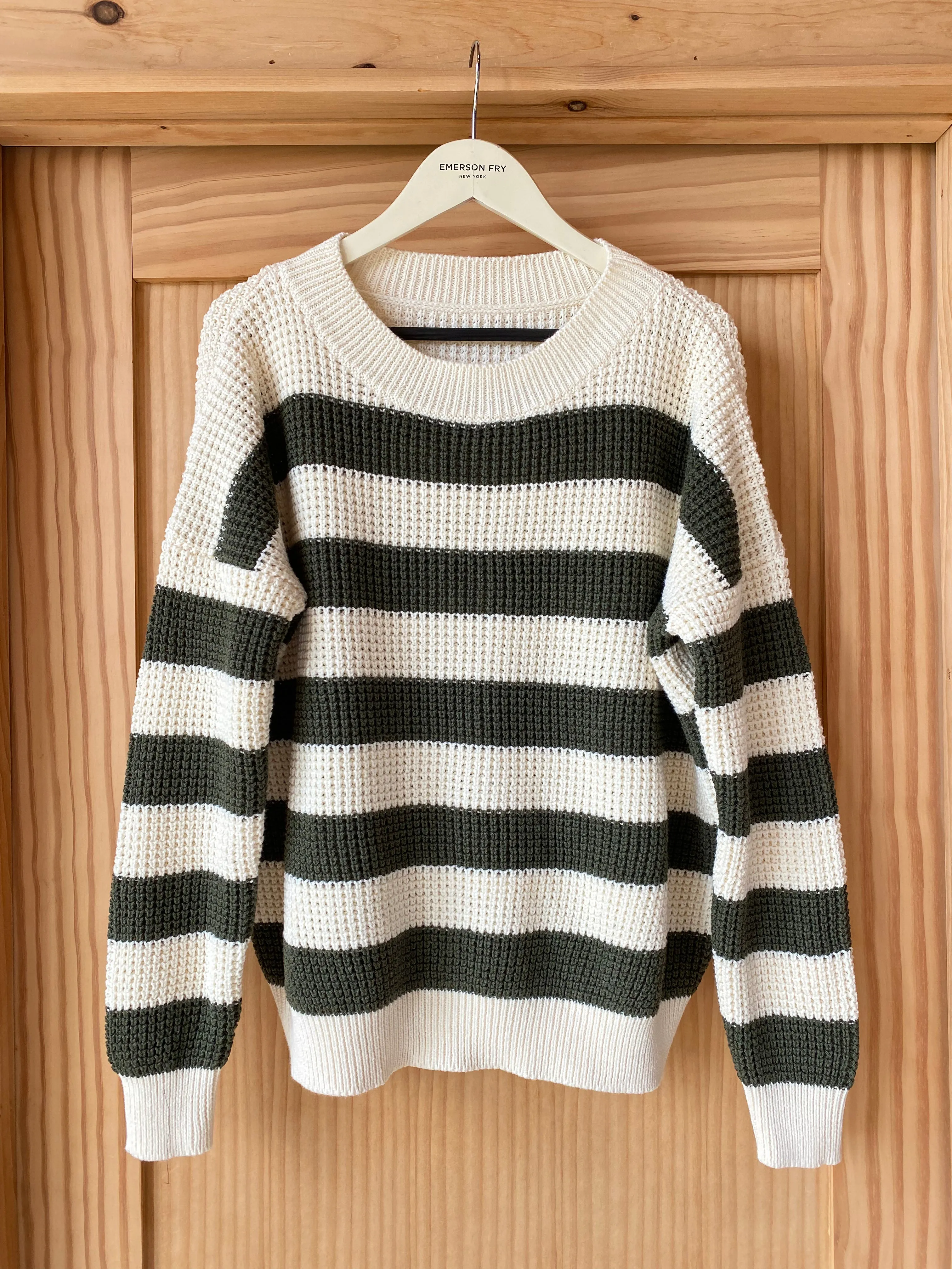 Daily Sweater - Army French Stripe Organic