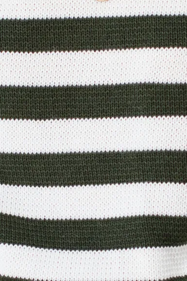 Daily Sweater - Army French Stripe Organic