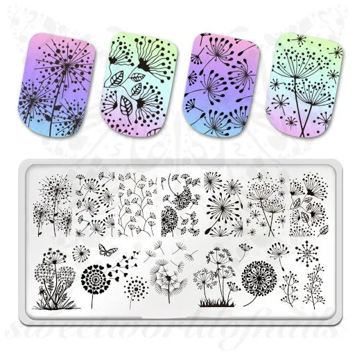 Dandelion Nail Art Stamping Plate