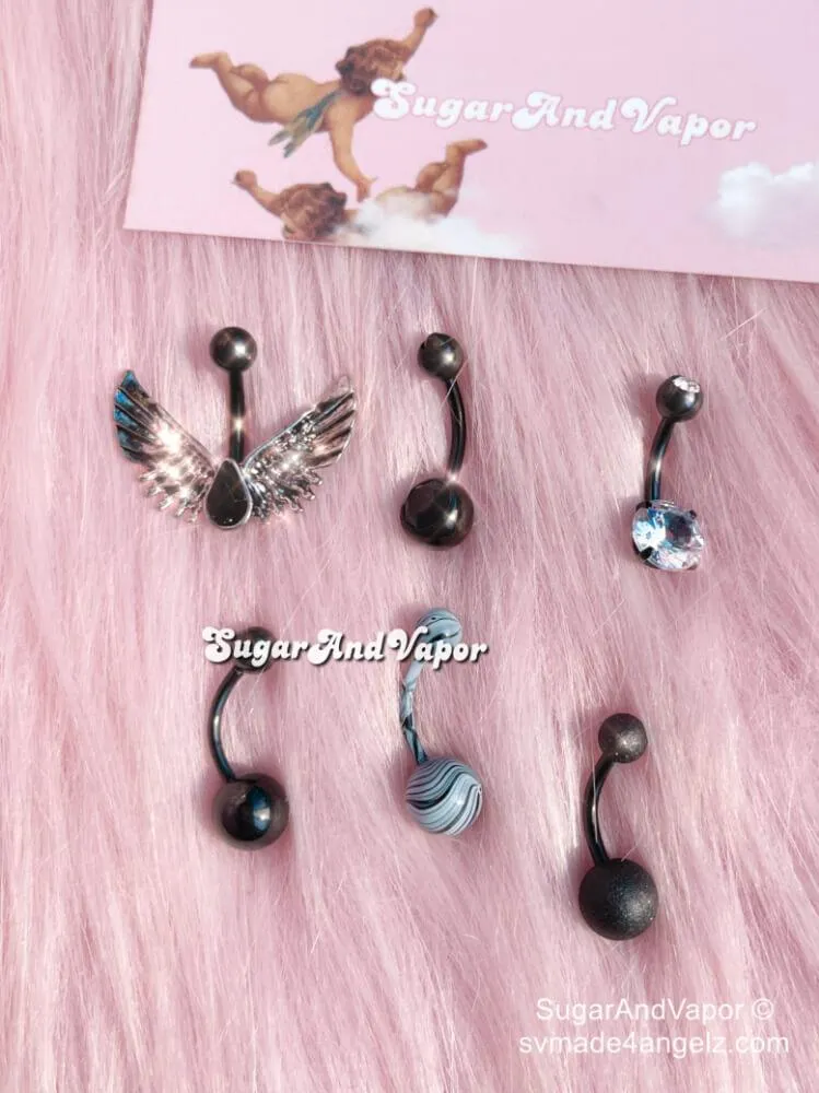 Dark Angel Belly Rings 6 Pcs Set