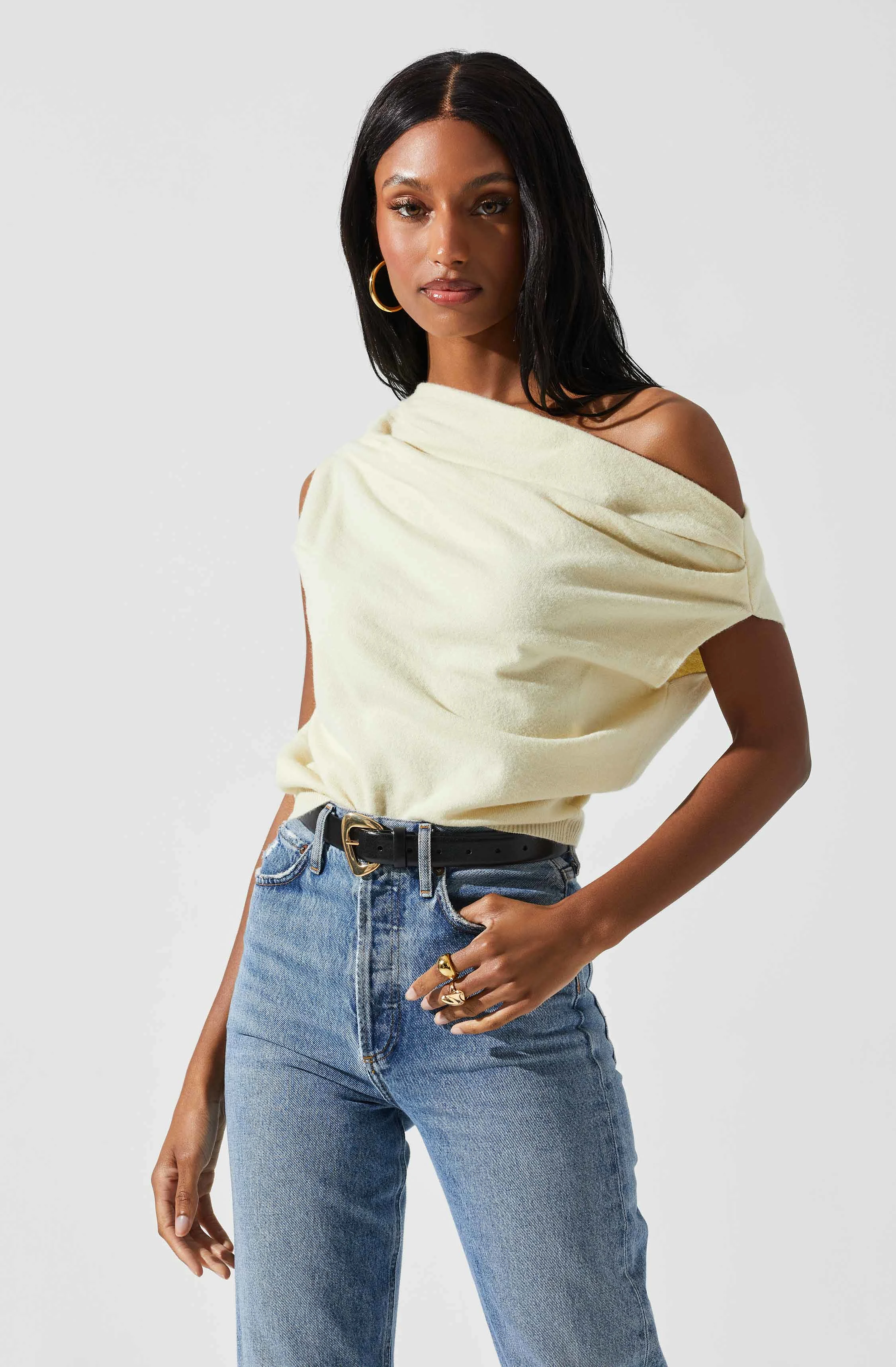 Devin Sleeveless One Shoulder Sweater