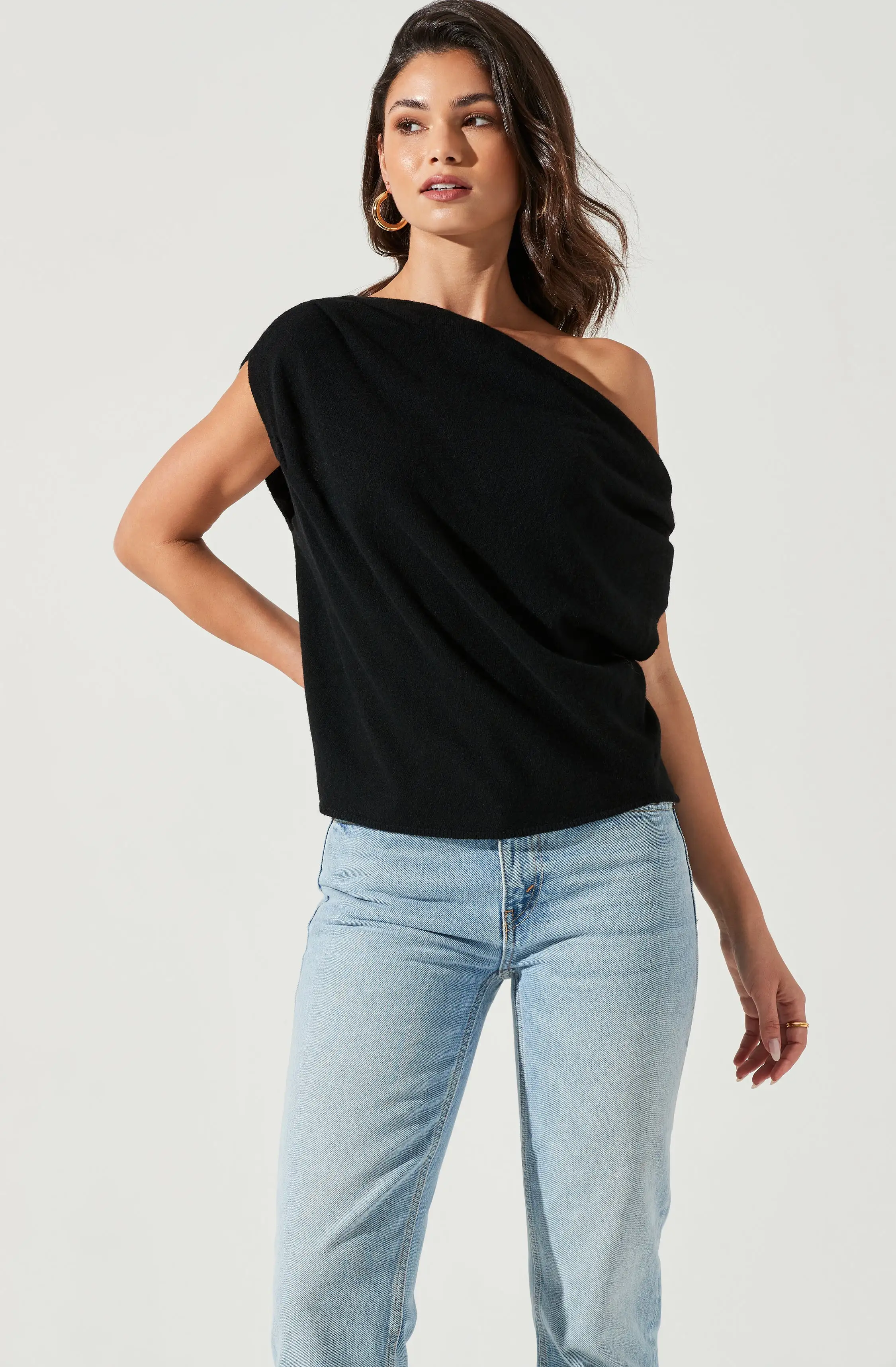 Devin Sleeveless One Shoulder Sweater