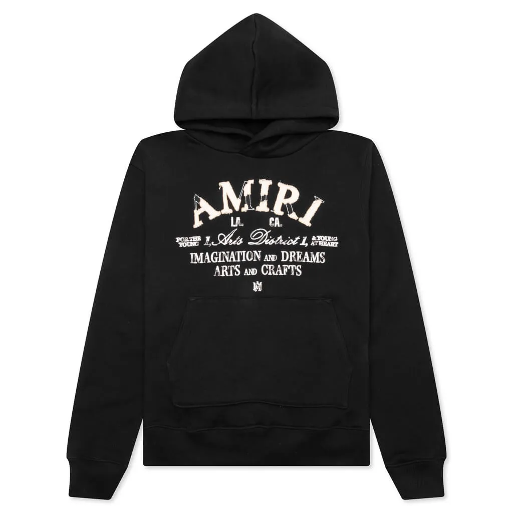 Distressed Arts District Hoodie - Black