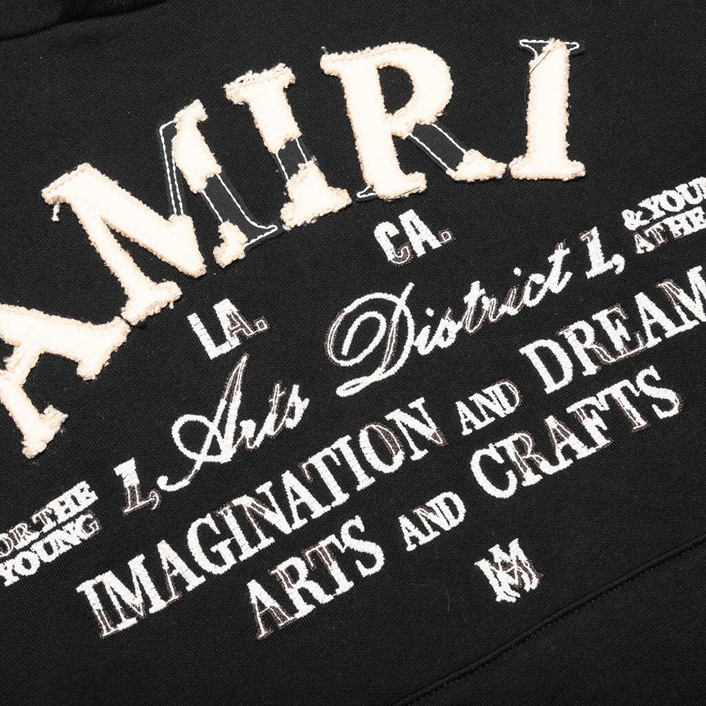 Distressed Arts District Hoodie - Black