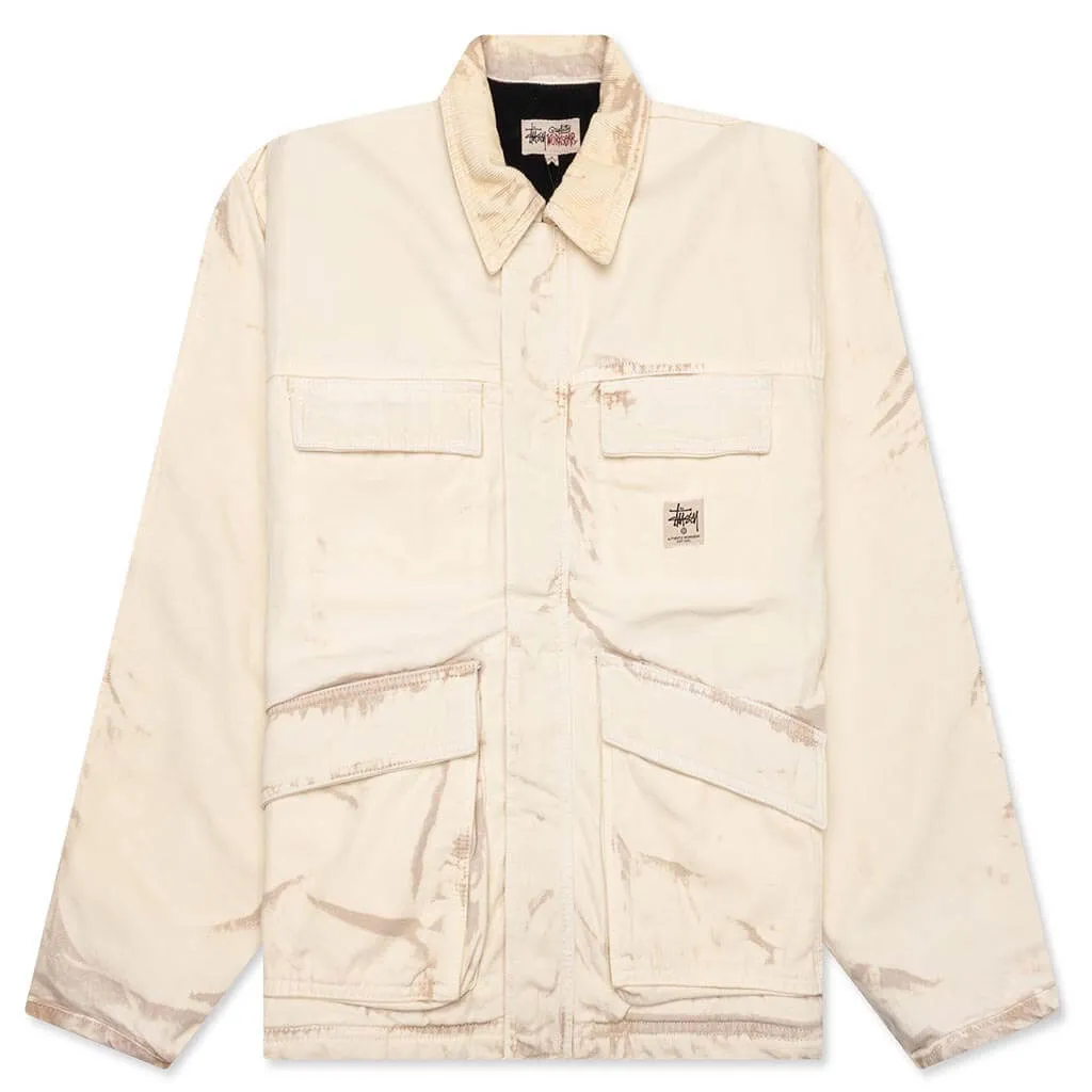 Distressed Canvas Shop Jacket - Khaki