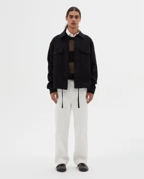 DRAWCORD COTTON JACKET / BLACK