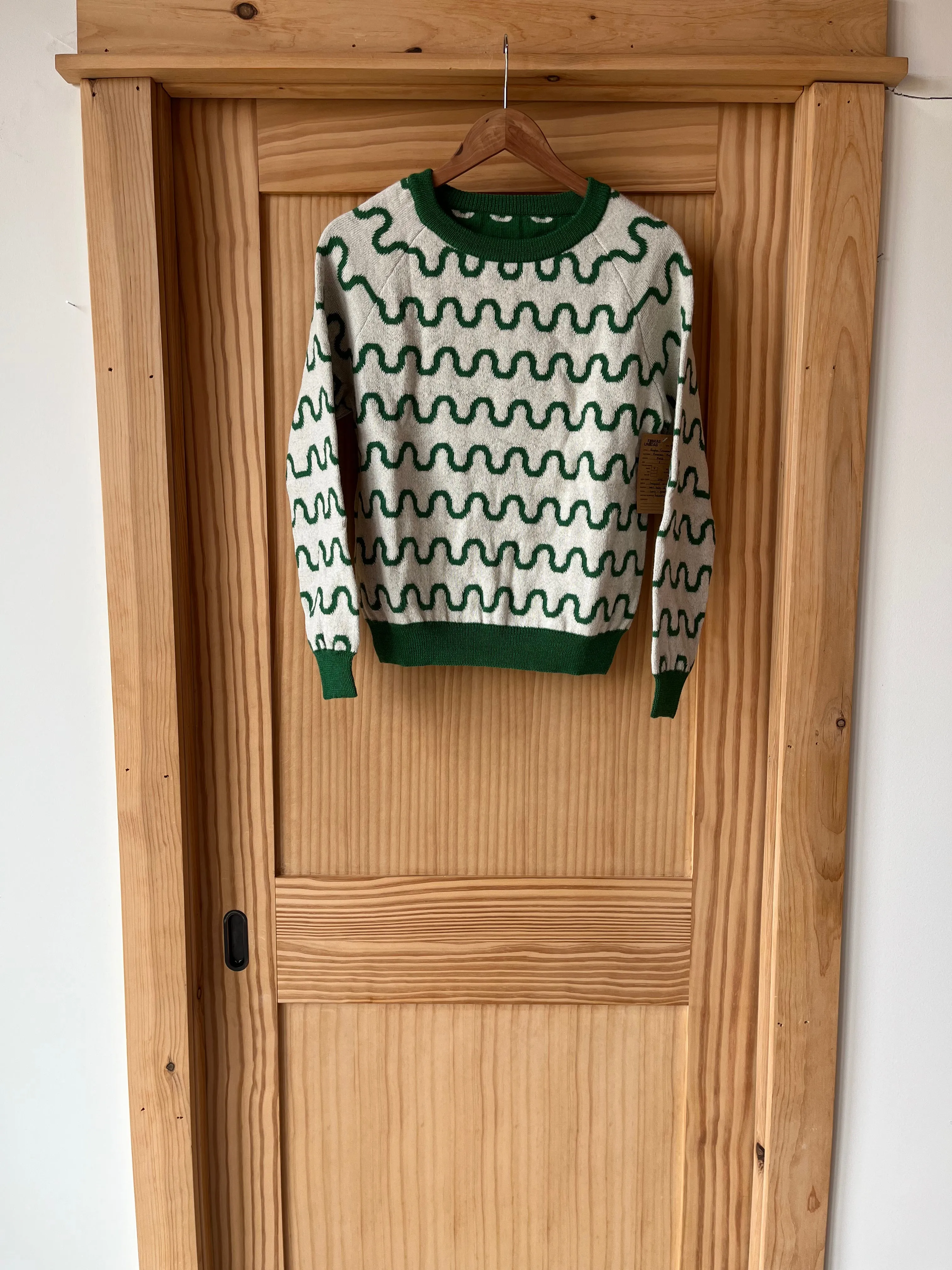 Emerson Sweater - Reversible Loki Stripe Ivory + Green Alpaca