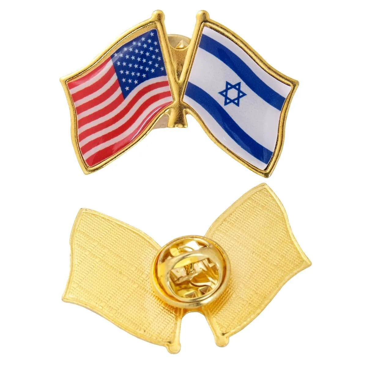 Enamel Flag Badge Lapel Pin Israel USA Friendship  United States Star of David