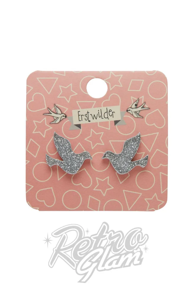 Erstwilder Christmas Essential Earrings - Doves Studs & Drops