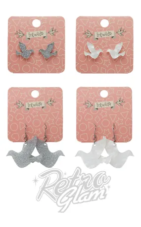 Erstwilder Christmas Essential Earrings - Doves Studs & Drops