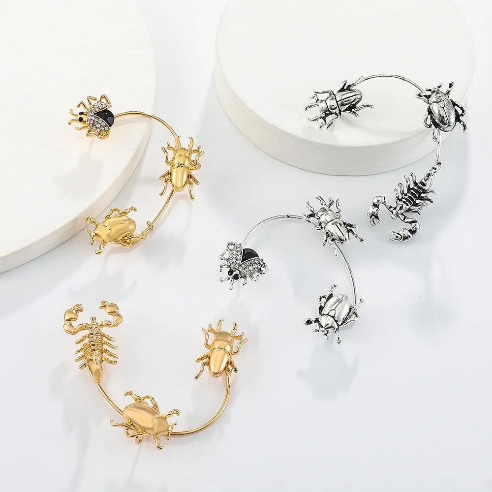 Exaggerated Insect Clip Earrings