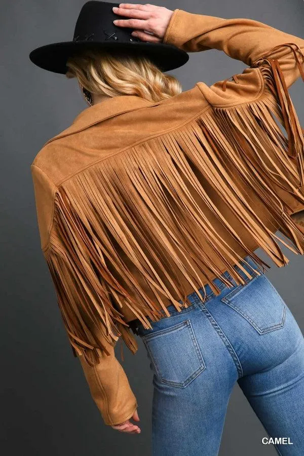 Fringed Faux Suede Jacket