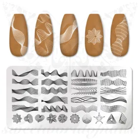 Geometric Nail Art Lines Nail Stamping Plate