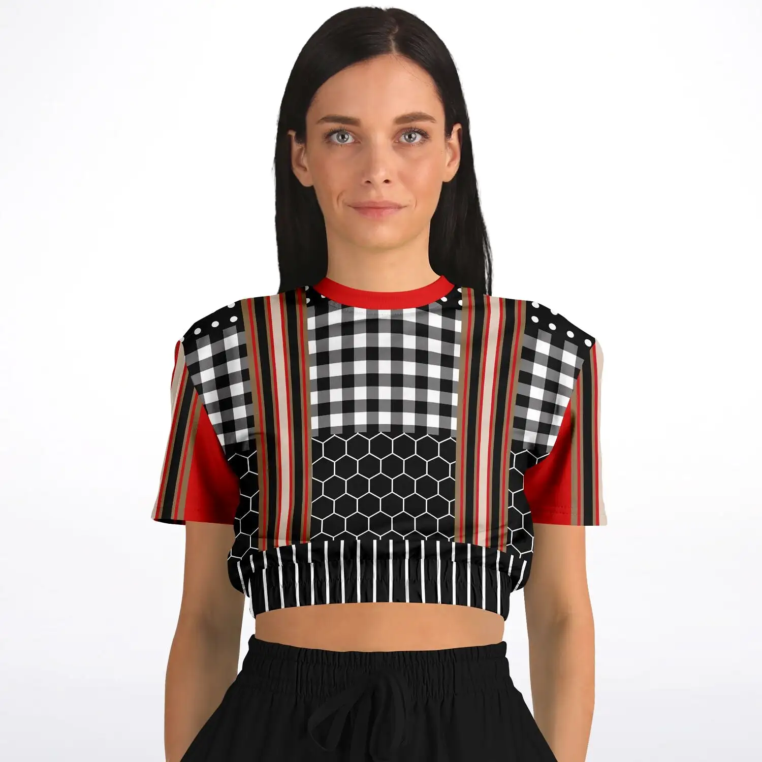 Gold Line Red DLX Short Sleeve Cropped Eco-Poly Sweater