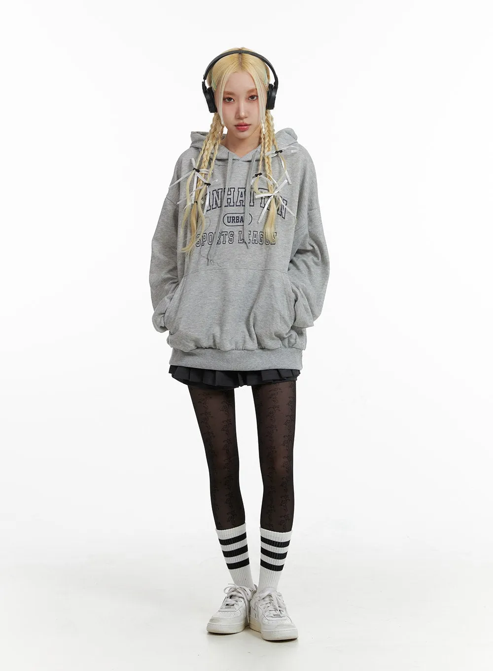 Graphic Lettering Oversized Hoodie IF408