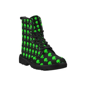 Green Alien Women's Black Martin Boots