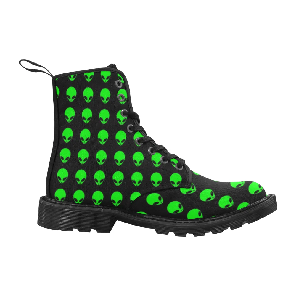 Green Alien Women's Black Martin Boots