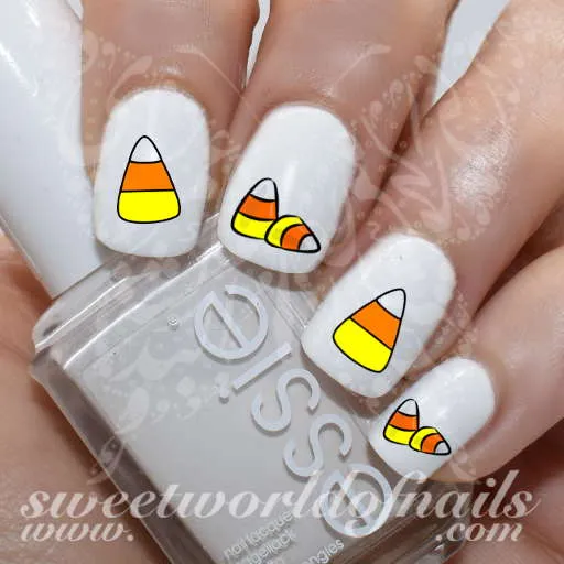 Halloween Nails Candy Corn Water Slides