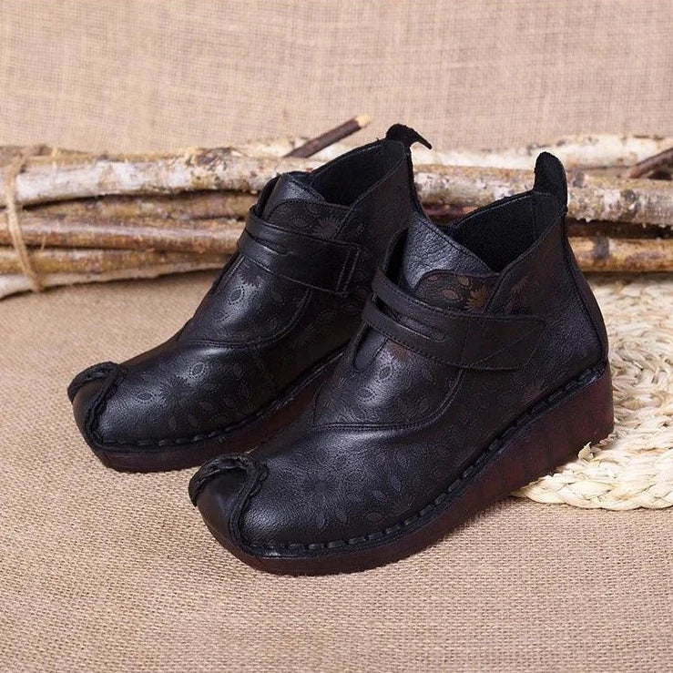 Handmade Leather Wedge Boots - Women's Casual Shoes AH9912-9