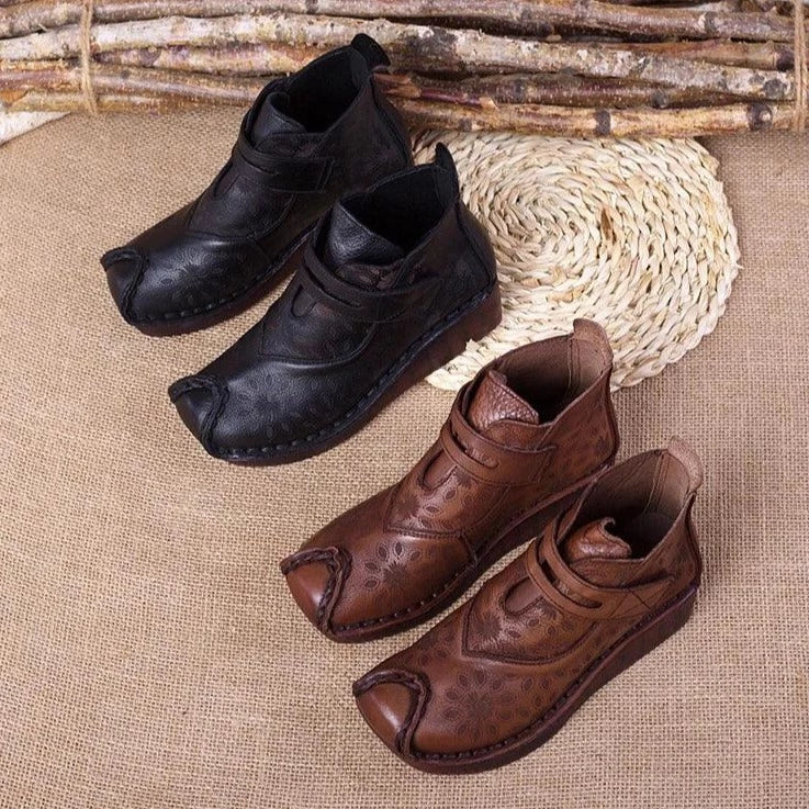 Handmade Leather Wedge Boots - Women's Casual Shoes AH9912-9