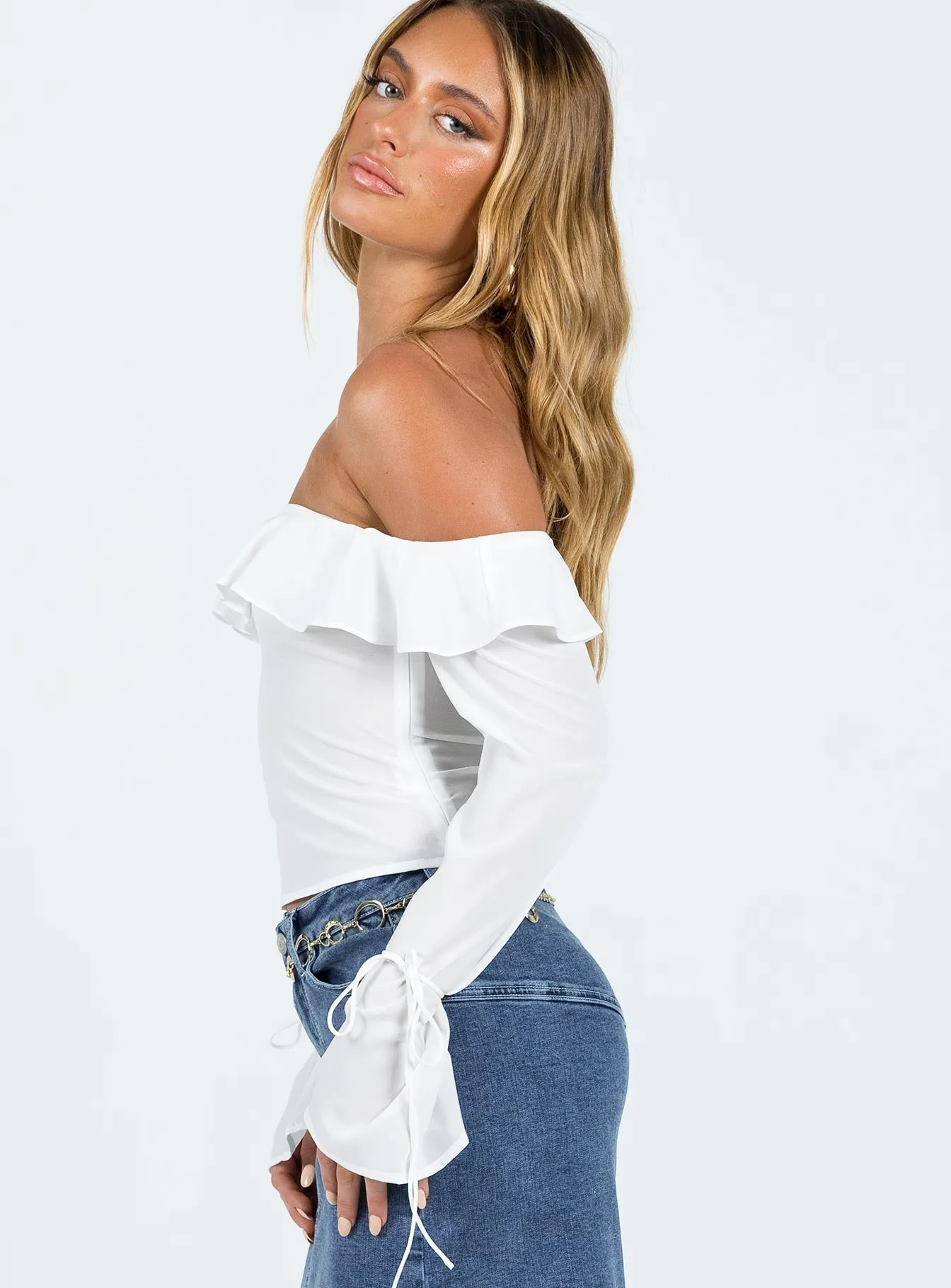 Hensman Off The Shoulder Top White