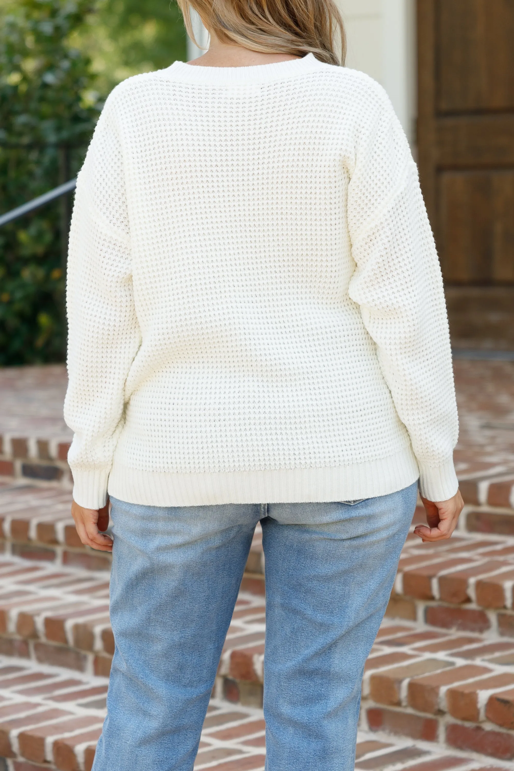 Home For Dinner Sweater, White