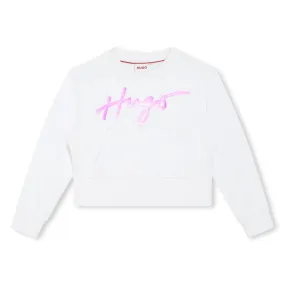 Hugo Sweater Purple Logo White