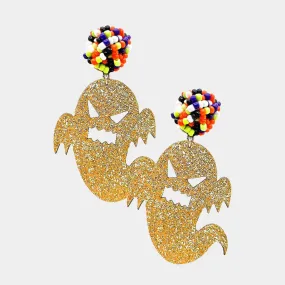 iLLASPARKZ Glitter Halloween Ghost Dangle Earrings