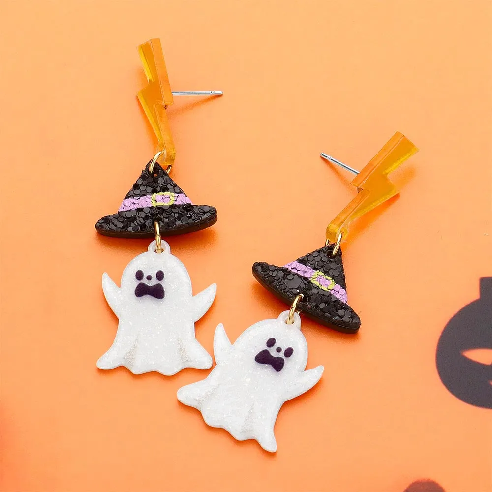 iLLASPARKZ Resin Halloween Ghost Dangle Earrings