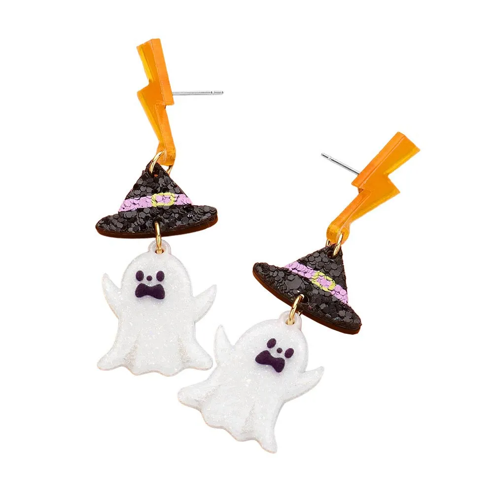 iLLASPARKZ Resin Halloween Ghost Dangle Earrings