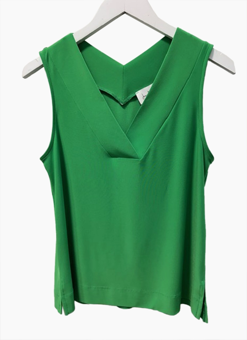 Joseph Ribkoff Green V Neck Top