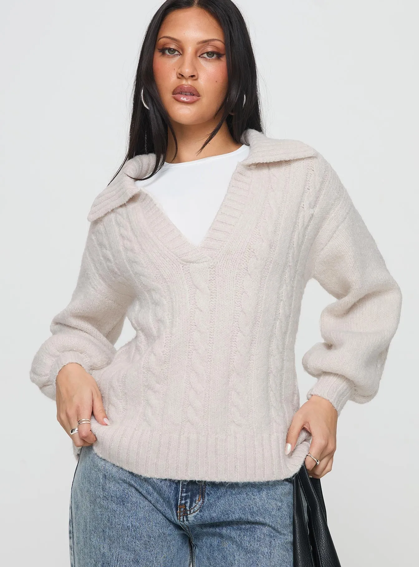 Kerstenm Cable Knit Sweater Beige