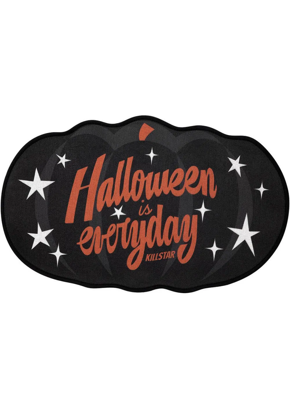 Killstar Halloween Pumpkin Doormat Black