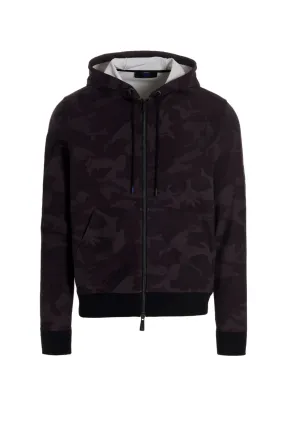 Kiton Logo Patch Hooded Sweater