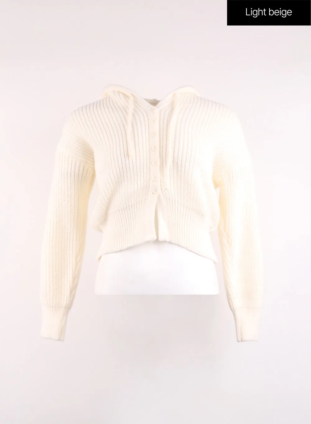 Knit Button Crop Hoodie OJ429