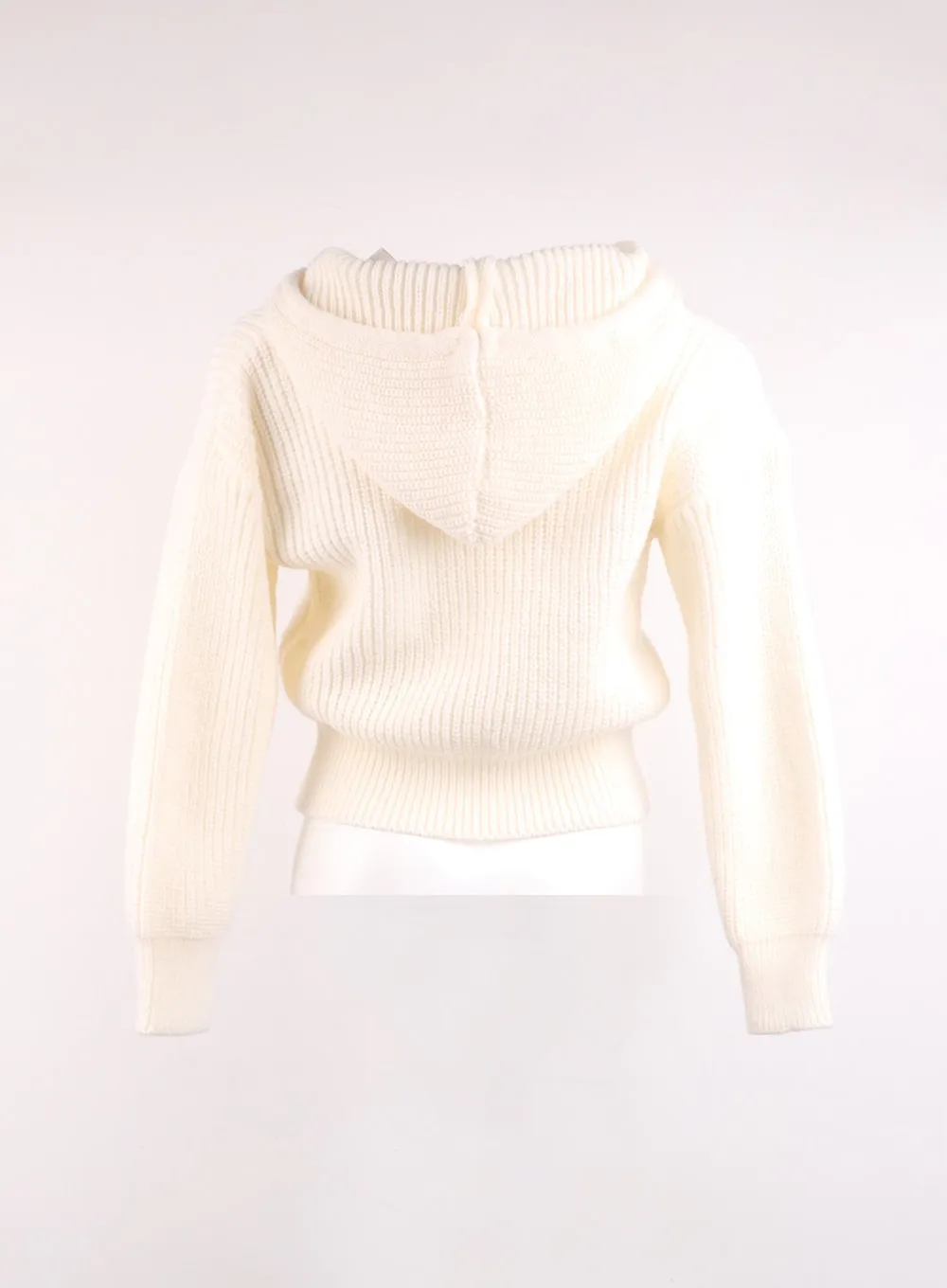 Knit Button Crop Hoodie OJ429