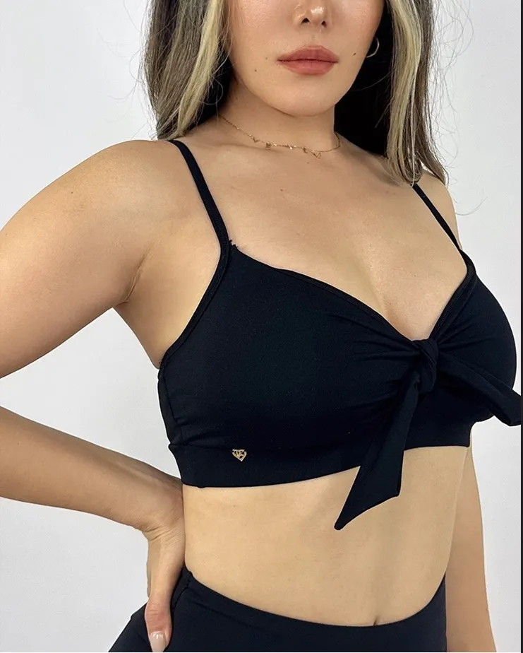 La Fitwear Top Two Way Sporty Black