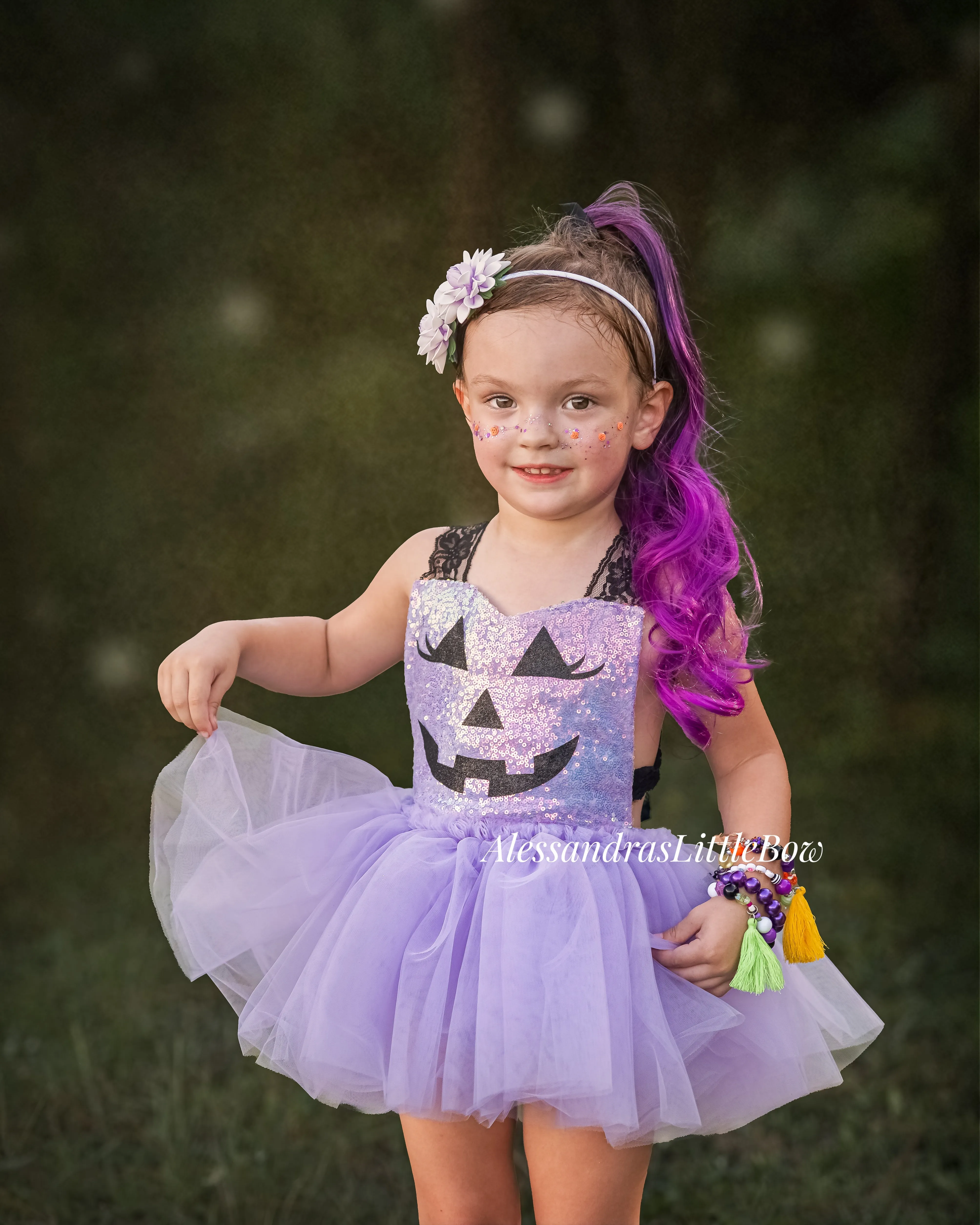 Lavender Pumpkin Tutu Romper