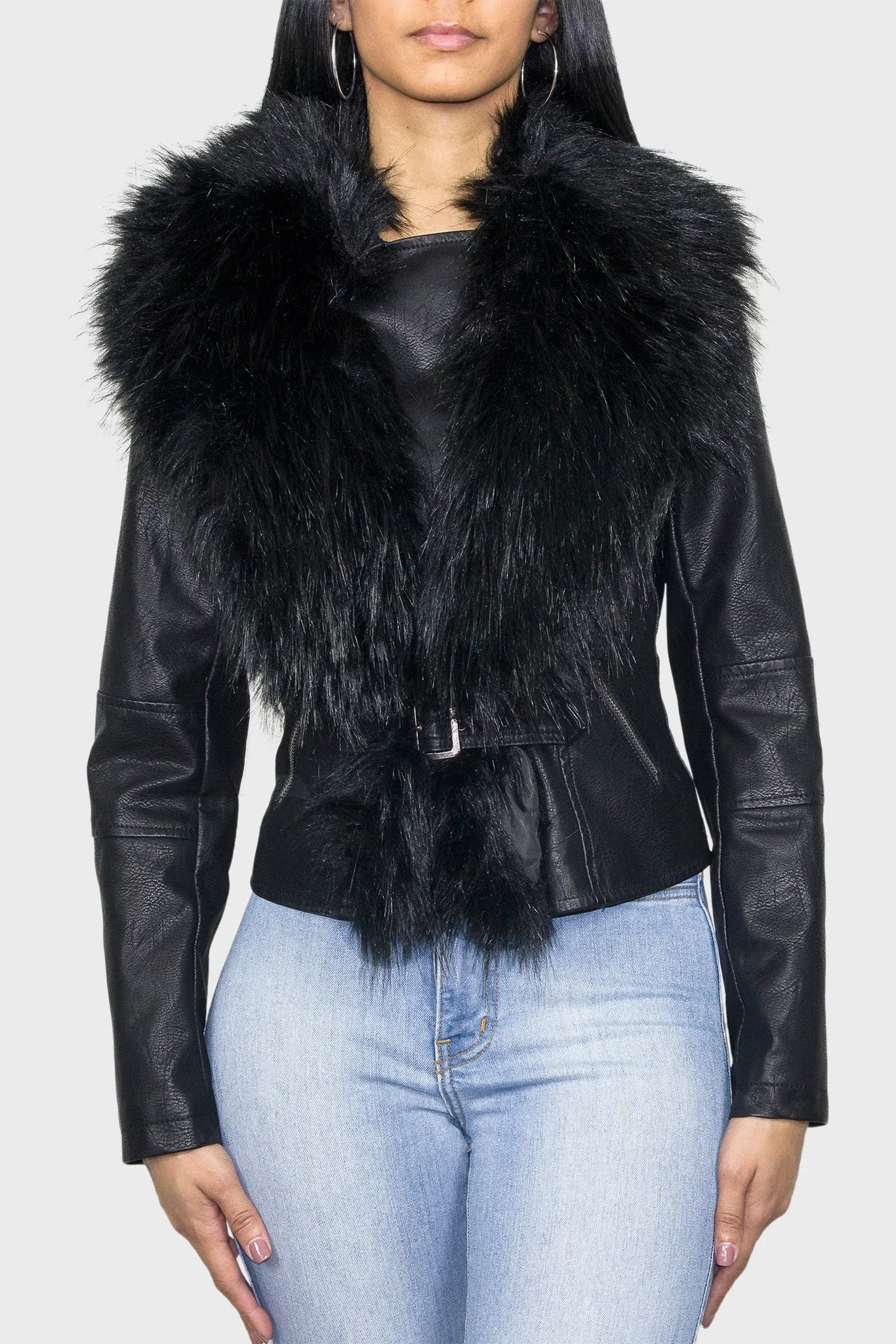 Leather Jacket With Fur