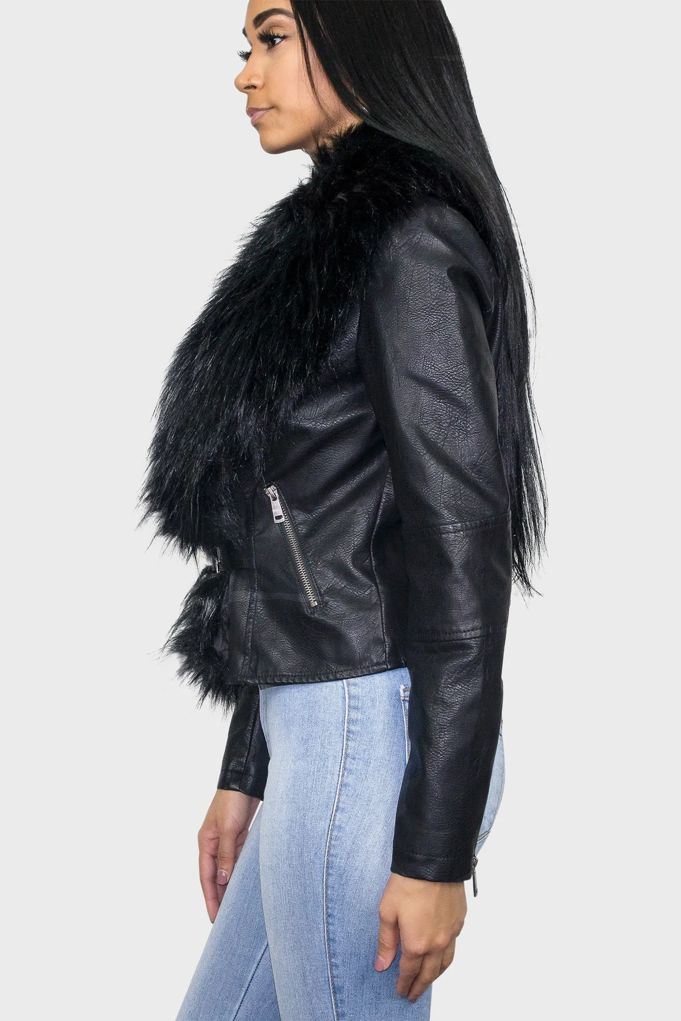 Leather Jacket With Fur