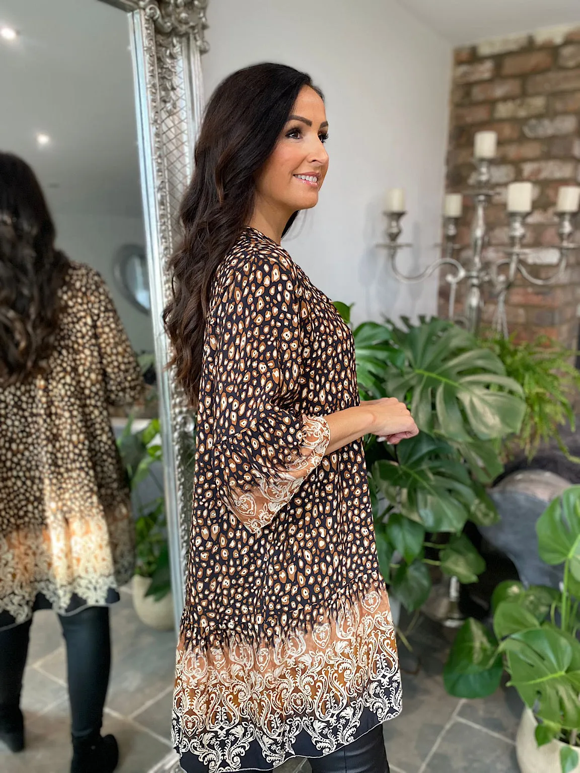 Leopard Print Button Tunic Belinda