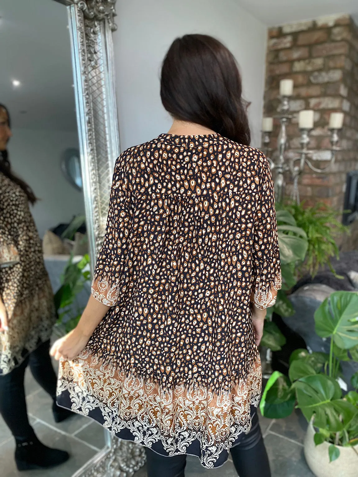 Leopard Print Button Tunic Belinda