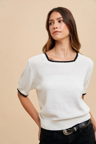 Lynne Square Neck Sweater Top