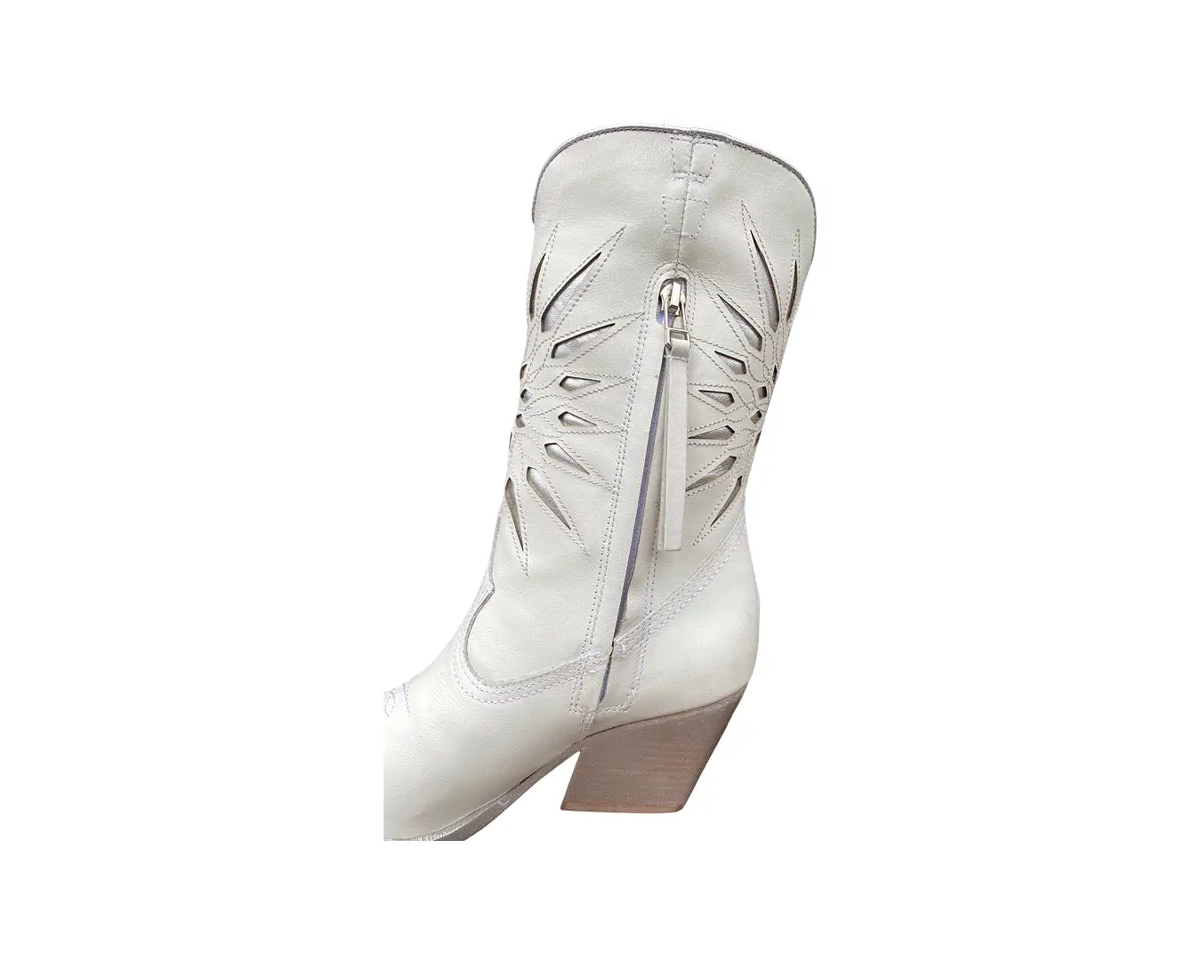 Mae Silver And White Cowboy boot