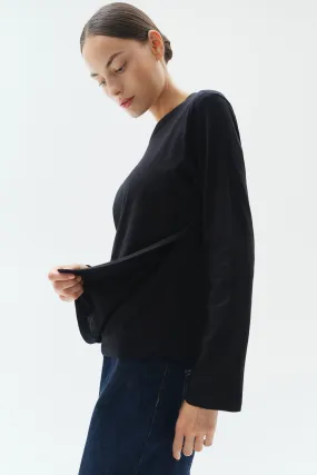 MAMA Cotton nursing top - Round neck - Long sleeve - Black - Ladies | H&M GB