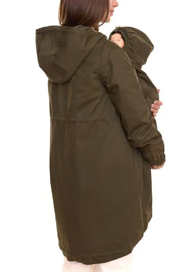 MAMALICIOUS Mila parka premaman da donna con inserto per il trasporto giacca gravidanza 88435156 verde oliva