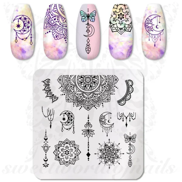 Mandala Nail Art Stamping Plate Moon Nails