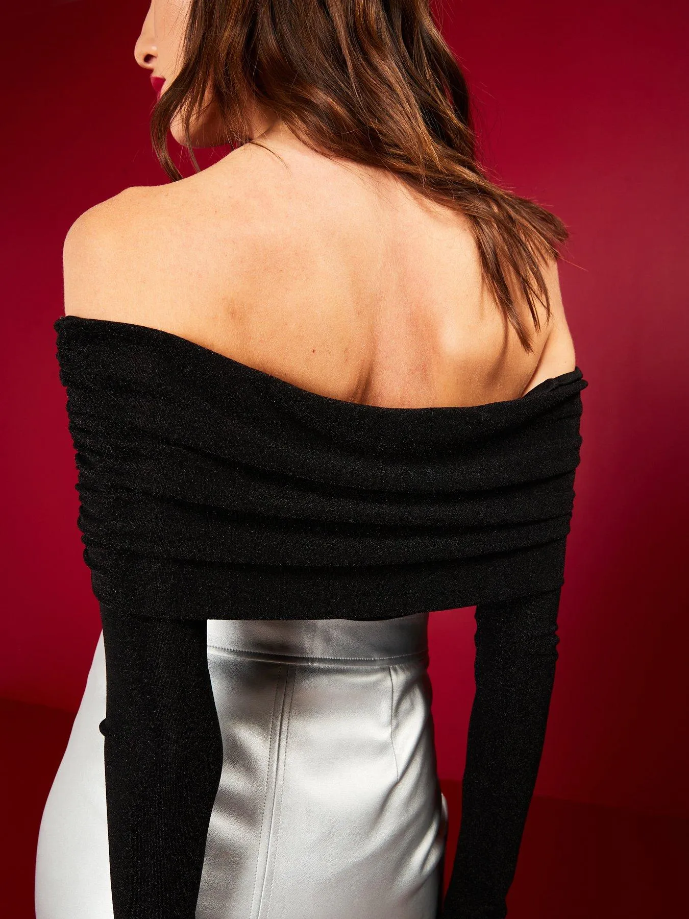 Mango Lurex Off-the-shoulder Top